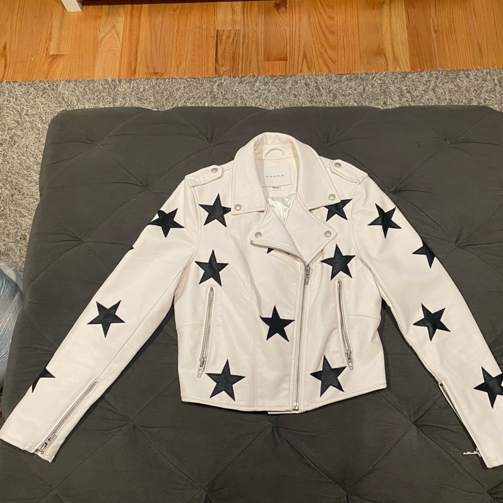 BLANK NYC- Star leather moto jacket